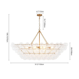 LightFixturesUSA - Glam 8 - Light Tiered Clear Glass Bubble Island Chandelier - Chandelier - Brass (Exclusive Offer) - 