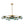 LightFixturesUSA - Glam Bloom 12 - Light Blue Glass Bubble Semi Flush Chandelier - Chandelier - Brass - Dual Mount Chandelier - 