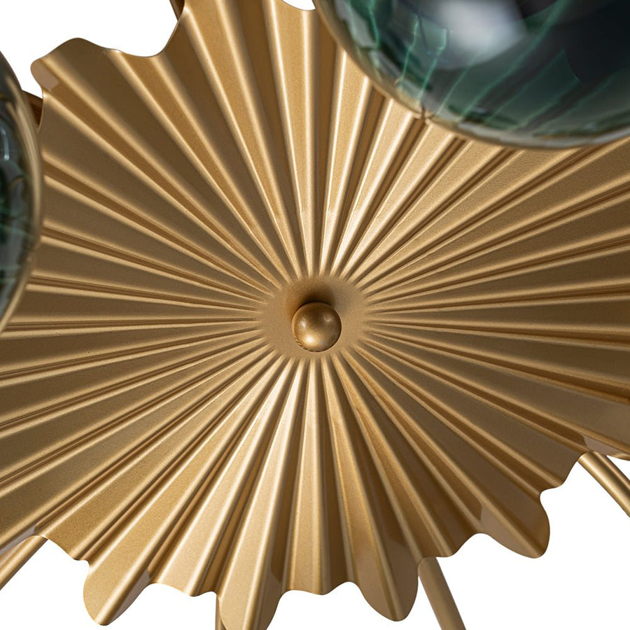 LightFixturesUSA - Glam Bloom 12 - Light Blue Glass Bubble Semi Flush Chandelier - Chandelier - Brass (Pre - Order) - 
