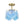 LightFixturesUSA-Glam Blue Iridescent Swirl Glass Round 1-Light Semi Flush-Chandelier-Blue-