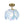 LightFixturesUSA-Glam Blue Iridescent Swirl Glass Round 1-Light Semi Flush-Chandelier-Blue-