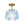 LightFixturesUSA-Glam Blue Iridescent Swirl Glass Round 1-Light Semi Flush-Chandelier-Blue-