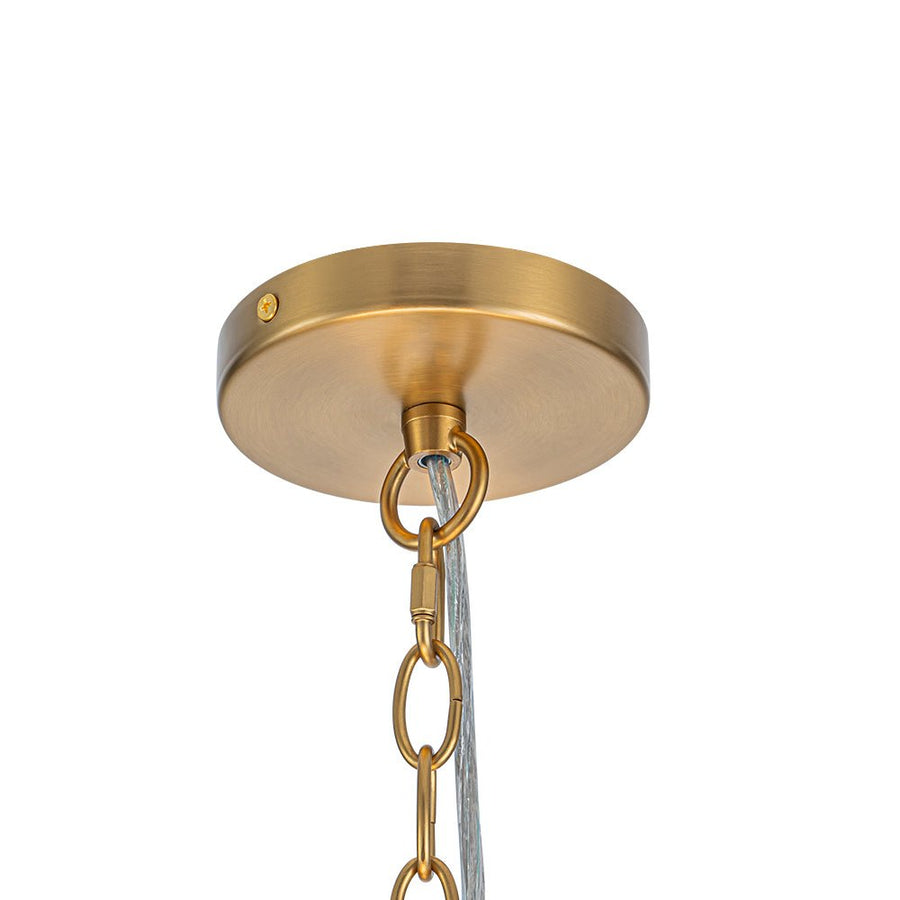 LightFixturesUSA - Glam Blue Iridescent Swirl Glass Round Tiered Chandelier - Chandelier - Small - 