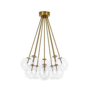 LightFixturesUSA - Glam Bouquet Cluster Glass Globe Bubble Ceiling Chandelier - Chandelier - Brass - 