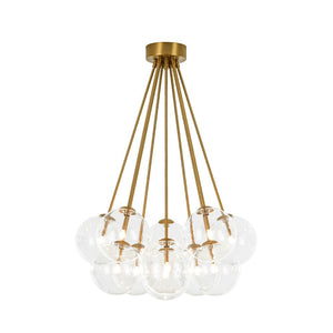 LightFixturesUSA - Glam Bouquet Cluster Glass Globe Bubble Ceiling Chandelier - Chandelier - Brass - 