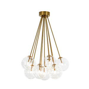 LightFixturesUSA - Glam Bouquet Cluster Glass Globe Bubble Ceiling Chandelier - Chandelier - Brass - 