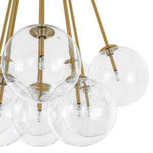 LightFixturesUSA - Glam Bouquet Cluster Glass Globe Bubble Ceiling Chandelier - Chandelier - Brass - 