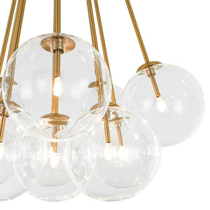 LightFixturesUSA - Glam Bouquet Cluster Glass Globe Bubble Ceiling Chandelier - Chandelier - Brass - 