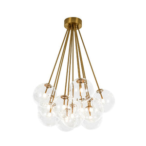 LightFixturesUSA - Glam Bouquet Cluster Glass Globe Bubble Ceiling Chandelier - Chandelier - Brass - 