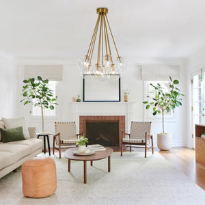 LightFixturesUSA - Glam Bouquet Cluster Glass Globe Bubble Ceiling Chandelier - Chandelier - Brass - 