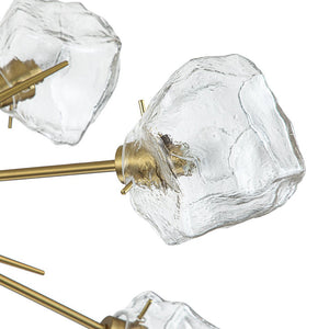 LightFixturesUSA - Glam Brass 12 - Light Frozen Ice Style Sputnik Chandelier - Chandelier - Brass - 12 - Lt