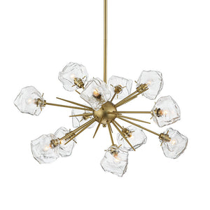 LightFixturesUSA - Glam Brass 12 - Light Frozen Ice Style Sputnik Chandelier - Chandelier - Brass - 12 - Lt