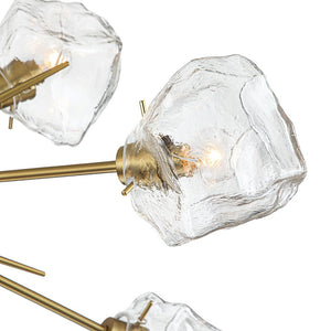 LightFixturesUSA - Glam Brass 12 - Light Frozen Ice Style Sputnik Chandelier - Chandelier - Brass - 12 - Lt
