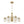 LightFixturesUSA-Glam Brass Faceted Crystal 6-Light Semi Flush Chandelier-Chandelier-Brass-