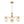 LightFixturesUSA-Glam Brass Faceted Crystal 6-Light Semi Flush Chandelier-Chandelier-Brass-