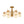 LightFixturesUSA-Glam Brass Faceted Crystal 6-Light Semi Flush Chandelier-Chandelier-Brass-