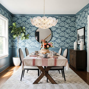 LightFixturesUSA - Glam Brass Ribbed Glass Floral Round Basket Chandelier - Chandelier - 28 in - 