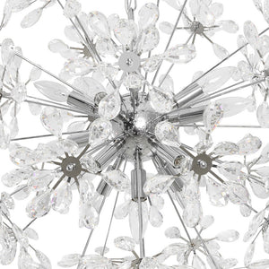 LightFixturesUSA - Glam Chrome Bloom Dandelion Crystal Sputnik Chandelier - Chandelier - Chrome - 