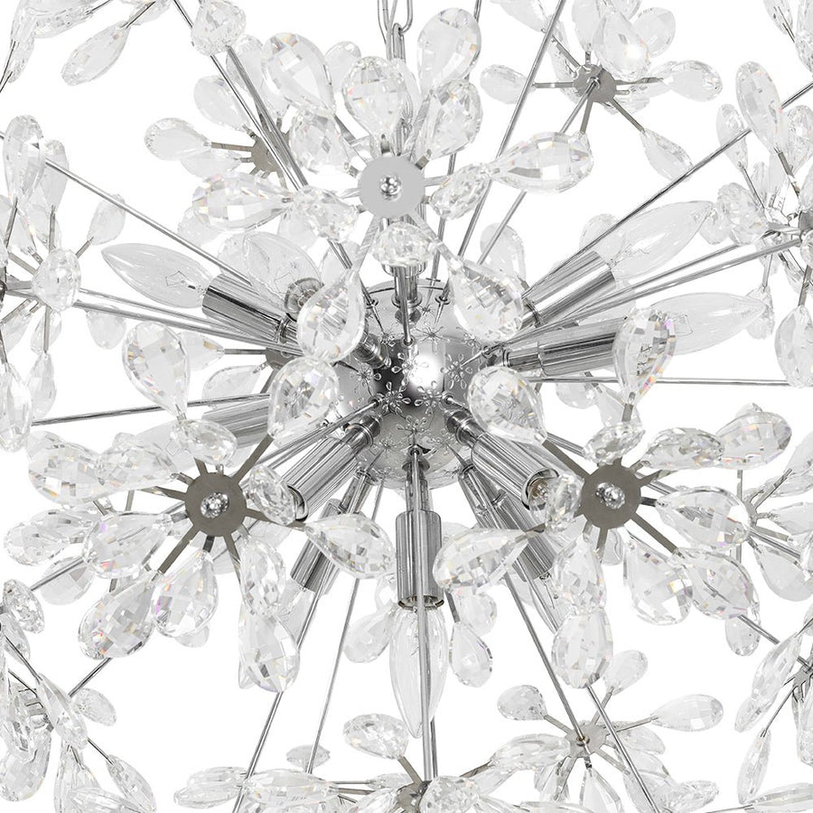 LightFixturesUSA - Glam Chrome Bloom Dandelion Crystal Sputnik Chandelier - Chandelier - Chrome - 