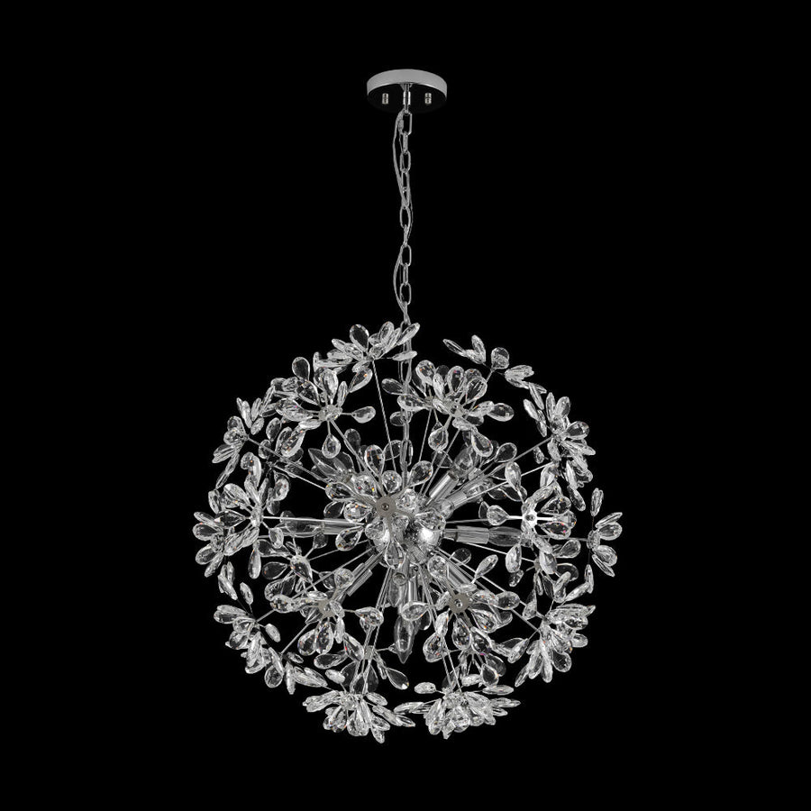 LightFixturesUSA - Glam Chrome Bloom Dandelion Crystal Sputnik Chandelier - Chandelier - Chrome - 