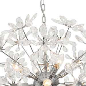 LightFixturesUSA - Glam Chrome Bloom Dandelion Crystal Sputnik Chandelier - Chandelier - Chrome - 
