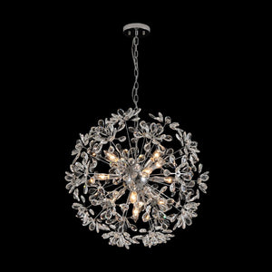LightFixturesUSA - Glam Chrome Bloom Dandelion Crystal Sputnik Chandelier - Chandelier - Chrome - 