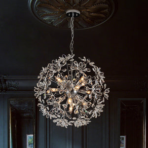 LightFixturesUSA - Glam Chrome Bloom Dandelion Crystal Sputnik Chandelier - Chandelier - Chrome - 