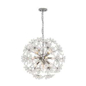 LightFixturesUSA - Glam Chrome Bloom Dandelion Crystal Sputnik Chandelier - Chandelier - Chrome - 