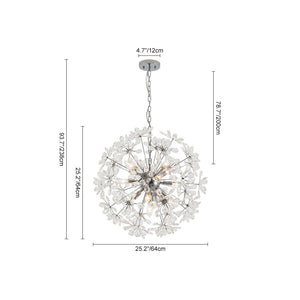 LightFixturesUSA - Glam Chrome Bloom Dandelion Crystal Sputnik Chandelier - Chandelier - Chrome - 