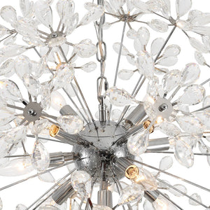 LightFixturesUSA - Glam Chrome Bloom Dandelion Crystal Sputnik Chandelier - Chandelier - Chrome - 