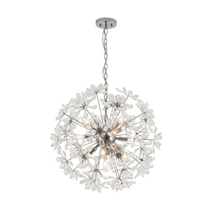 LightFixturesUSA - Glam Chrome Bloom Dandelion Crystal Sputnik Chandelier - Chandelier - Chrome - 