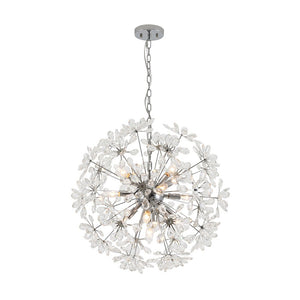 LightFixturesUSA - Glam Chrome Bloom Dandelion Crystal Sputnik Chandelier - Chandelier - Chrome - 