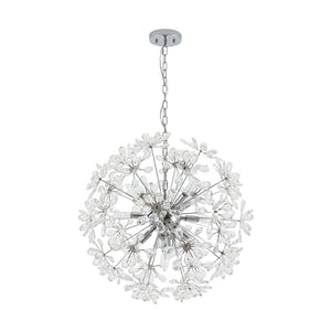 LightFixturesUSA - Glam Chrome Bloom Dandelion Crystal Sputnik Chandelier - Chandelier - Chrome - 