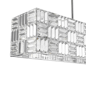 LightFixturesUSA - Glam Chrome Dazzle Crystal Rectangle Cage Island Chandelier - Chandelier - Chrome - 