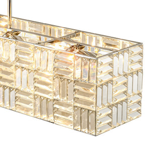 LightFixturesUSA - Glam Chrome Dazzle Crystal Rectangle Cage Island Chandelier - Chandelier - Chrome - 