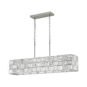 LightFixturesUSA - Glam Chrome Dazzle Crystal Rectangle Cage Island Chandelier - Chandelier - Chrome - 