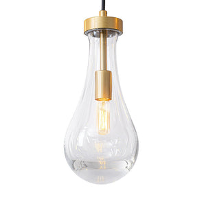 LightFixturesUSA-Glam Cluster 13-Light Teardrop Glass Linear Island Pendant-Chandelier-Brass-