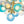 LightFixturesUSA-Glam Cluster White Blue Glass Bubble Tiered Chandelier-Chandelier-Blue + Gray + Clear Bubble-