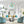 LightFixturesUSA-Glam Cluster White Blue Glass Bubble Tiered Chandelier-Chandelier-Blue + Gray + Clear Bubble-