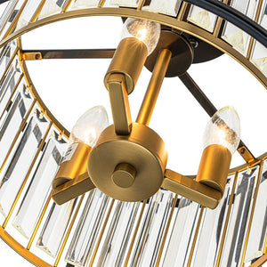 LightFixturesUSA - Glam Crystal Drum Round Semi Flush Ceiling Light - Ceiling Light - 14 in - 