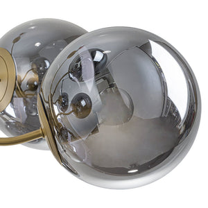 LightFixturesUSA - Glam Dark Pearl Smoked Glass Globe Bubble Sputnik Chandelier - Chandelier - Brass - 