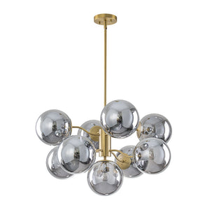 LightFixturesUSA - Glam Dark Pearl Smoked Glass Globe Bubble Sputnik Chandelier - Chandelier - Brass - 