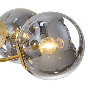 LightFixturesUSA - Glam Dark Pearl Smoked Glass Globe Bubble Sputnik Chandelier - Chandelier - Brass - 
