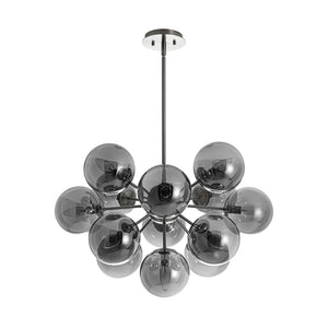 LightFixturesUSA - Glam Dark Pearl Sputnik Smoked Glass Bubble Chandelier Light Fixture - Chandelier - Brass - 