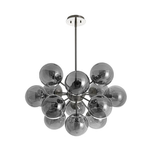 LightFixturesUSA - Glam Dark Pearl Sputnik Smoked Glass Bubble Chandelier Light Fixture - Chandelier - Brass - 