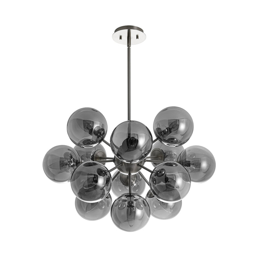 LightFixturesUSA - Glam Dark Pearl Sputnik Smoked Glass Bubble Chandelier Light Fixture - Chandelier - Brass - 