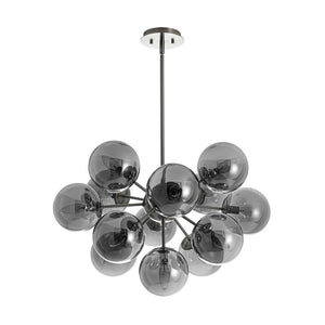 LightFixturesUSA - Glam Dark Pearl Sputnik Smoked Glass Bubble Chandelier Light Fixture - Chandelier - Brass - 