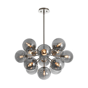 LightFixturesUSA - Glam Dark Pearl Sputnik Smoked Glass Bubble Chandelier Light Fixture - Chandelier - Nickel - 