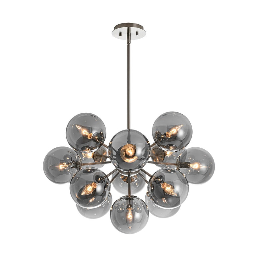 LightFixturesUSA - Glam Dark Pearl Sputnik Smoked Glass Bubble Chandelier Light Fixture - Chandelier - Nickel - 