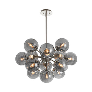 LightFixturesUSA - Glam Dark Pearl Sputnik Smoked Glass Bubble Chandelier Light Fixture - Chandelier - Nickel - 